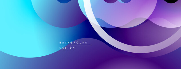 Poster - Abstract fluid shapes, vibrant blue purple gradients. Modern design, smooth transitions, dynamic composition. Minimalist aesthetic, elegant background.
