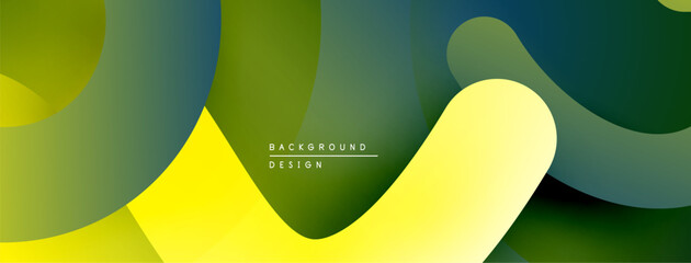 Poster - Abstract fluid shapes, vibrant colors blend. Modern design, smooth gradients create dynamic composition. Minimalist aesthetic.