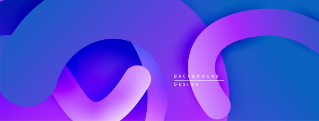 Aufkleber - Abstract fluid shapes, vibrant purple, blue gradients. Modern design, smooth transitions, dynamic composition. Background element for projects.