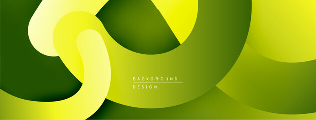 Poster - Abstract design features overlapping yellow, green curves. Modern aesthetic, suitable for backgrounds, presentations. Simple, clean composition.