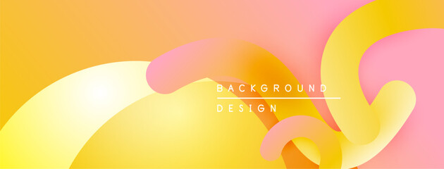 Aufkleber - Abstract fluid shapes blend, creating warm gradient. Soft colors evoke modern design aesthetic. Background features text background, design.