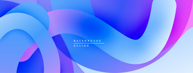 Aufkleber - Abstract fluid shapes, vibrant blues, purples create modern background. Smooth gradients, dynamic composition.