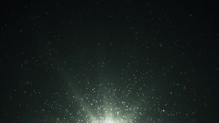 Wall Mural - animated background loop - glowing particles rising with light rays
