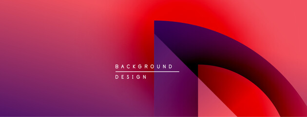 Leinwandbilder - Abstract gradient background. Purple, red hues blend smoothly. Minimalist design features curved shapes, text elements. Modern aesthetic.