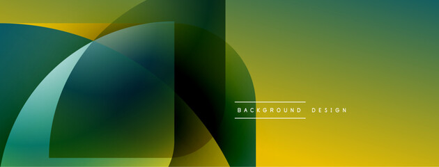 Leinwandbilder - Abstract gradients overlap, creating dynamic visual effect. Yellow, green hues dominate composition. Minimalist text present.