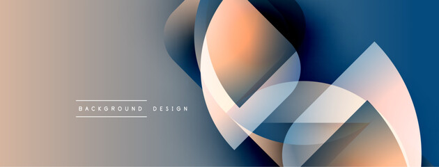 Leinwandbilder - Abstract flowing shapes, gradients, beige, blue hues. Modern design element for backgrounds, presentations. Minimalist aesthetic.