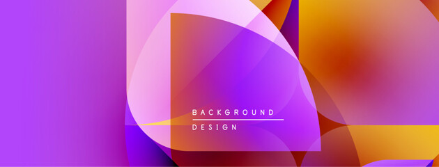 Leinwandbilder - Abstract vibrant shapes overlap, creating dynamic colorful background. Gradient hues blend, forming modern design element.