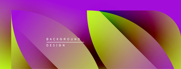 Leinwandbilder - Abstract fluid shapes, vibrant gradients. Purple, yellow, pink hues blend smoothly. Modern design element for backgrounds.