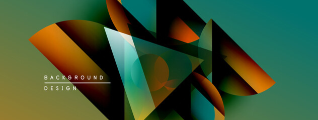 Leinwandbilder - Abstract geometric shapes blend vibrant colors. Gradient transitions create dynamic visual effect. Modern design element for backgrounds.