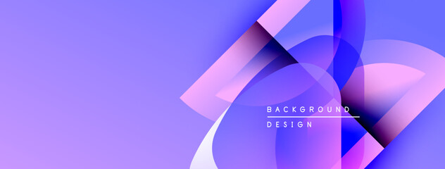 Leinwandbilder - Abstract purple background. Overlapping shapes create dynamic visual effect. Text reads background design. Modern, fluid composition.