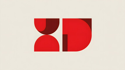 Wall Mural - geometric composition: a minimalist design with overlapping shapes and vibrant color creates an abst