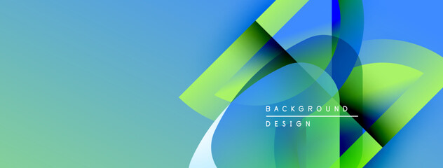 Leinwandbilder - Abstract background features overlapping shapes, gradients. Blue, green hues dominate design. Text reads background design. Modern aesthetic.