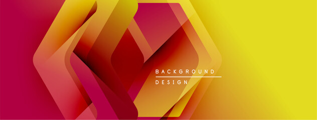 Leinwandbilder - Abstract geometric shapes, vibrant gradients. Red, yellow hues dominate composition. Modern design elements create dynamic visual effect.