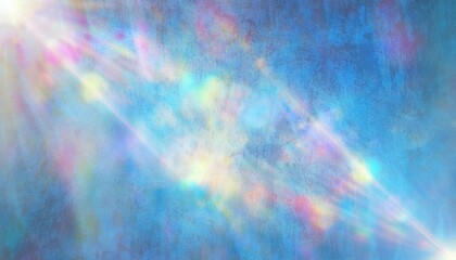 Poster - ethereal prism light rays over textured blue background for dreamy web design, digital art, and branding aesthetic

