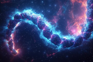 Wall Mural - Stunning Cosmic Nebula with Vibrant Colors and Starry Background in Deep Space