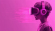© nattapon98 - Child wearing virtual reality headset and headphones, immersed in digital world, experiences excitement and wonder