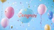 © saychandy - Colorful Celebration Scene with “Congrats” Balloon and Party Atmosphere