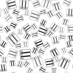 Wall Mural - black server, data, web hosting icon isolated seamless pattern on white background. vector