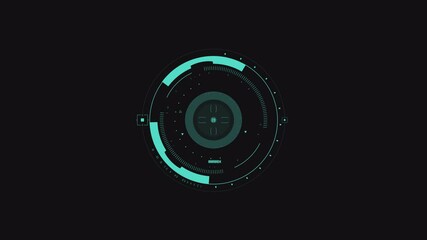 Hud rotating target animation in 4k with transparent background