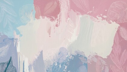 Aufkleber - pastel abstract brushstroke background for web design or branding with soft texture and layered paint effect in pink blue and mauve tones