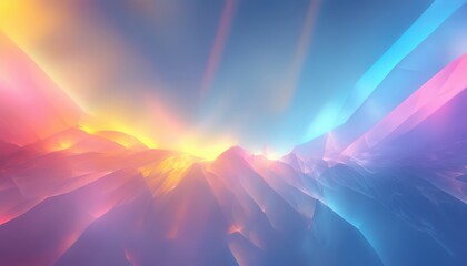 Aufkleber -  abstract luminous gradient landscape with soft flowing peaks and radiant light transitions for web design, branding, digital print, and modern UI backgrounds