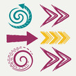 © RABBY - Abstract arrows swirls design elements colorful vector illustration