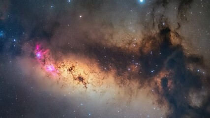 Wall Mural - stunning view of the milky way galaxy with bright stars illuminating the night sky in nature