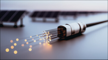 Wall Mural - optical fiber connectivity: a close-up view highlights the intricate architecture of optical fiber c