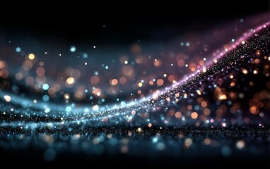Wall Mural - a colorful wave of light with many small dots
