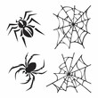 © RABBY - Halloween spider webs and spiders black silhouettes clipart