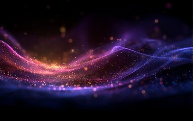 Wall Mural - a colorful wave of light with many small dots