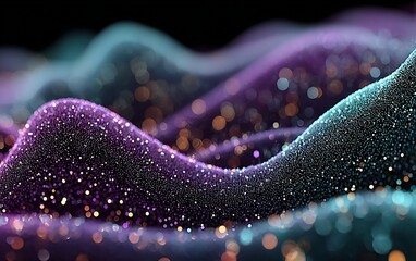 Wall Mural - a colorful wave of light with many small dots