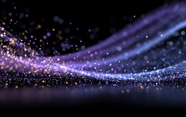 Wall Mural - a colorful wave of light with many small dots