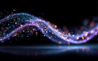 Wall Mural - a colorful wave of light with many small dots