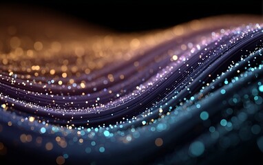 Wall Mural - a colorful wave of light with many small dots