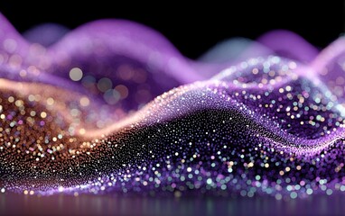 Wall Mural - a colorful wave of light with many small dots