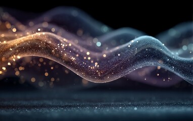 Wall Mural - a colorful wave of light with many small dots