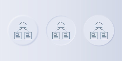 Wall Mural - Grey Cloud technology data transfer and storage icon isolated on grey background. Set icons in square buttons. Vector