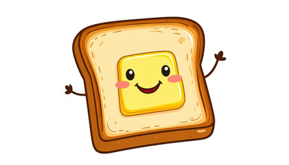Wall Mural - cheerful toasted toast with smiling face, perfect goldenbrown crispiness for happy morning