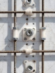 Poster - Cladding Fixings and Anchors Detail on a Grid Plan With Bright Upper Margin Focus