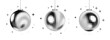 © RDVector - Pixelated halftone disco balls with sparkles on white background in retro monochrome style