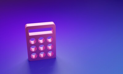 Wall Mural - pink password protection and safety access icon isolated on purple-blue background. security, safety