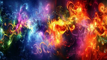 Wall Mural - Vibrant colorful abstract background with dynamic shapes and patterns creating a stunning visual experience