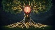 © Fudi - The Tree of Knowledge: A Digital Art Depiction of the Mind's Connection to Nature