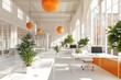 © Boy - Bright, modern open-plan office space filled with natural light and plants