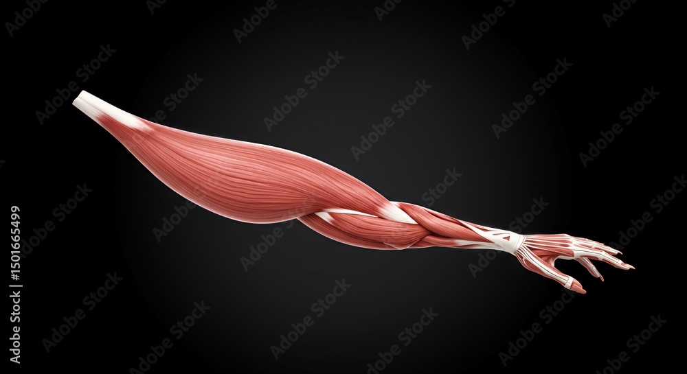Human Arm Musculature: Anatomy 3D Model Stock Illustration | Adobe Stock