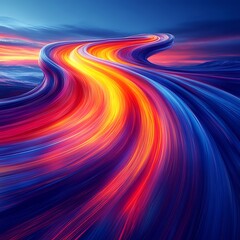 Wall Mural - abstract art illustration of flowing vibrant colorful lines perfect for background design elements