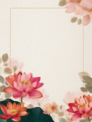 Poster - Minimalist Vesak Card Template Featuring Soft Floral Background With Clean Top Margin, Ideal for Celebrating the Festival