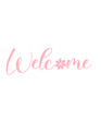 © AllYearRoundDesigns - Welcome typography design on plain white transparent isolated background for sign, card, shirt, hoodie, sweatshirt, apparel, tag, mug, icon, poster or badge