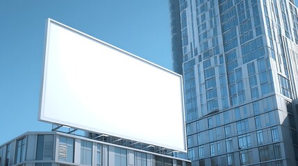 Poster - Large billboard advertisement mockup on modern building exterior